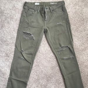 Gap military green girlfriend jeans